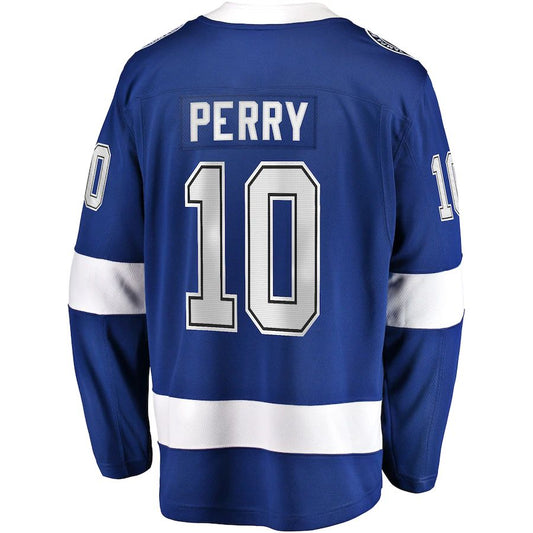 TB.Lightning #10 Corey Perry Fanatics Branded Home Breakaway Player Jersey  Blue Stitched American Hockey Jersey UNEC