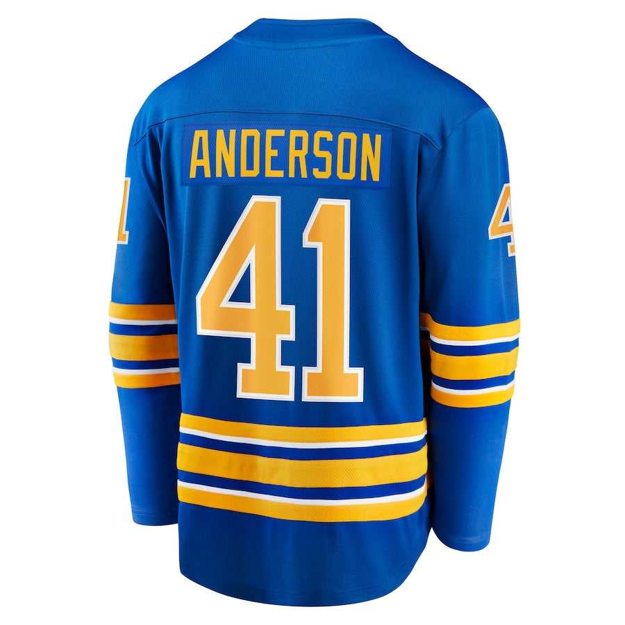 B.Sabres #41 Craig Anderson Fanatics Branded Home Breakaway Player Jersey Royal Stitched American Hockey Jersey UNEC