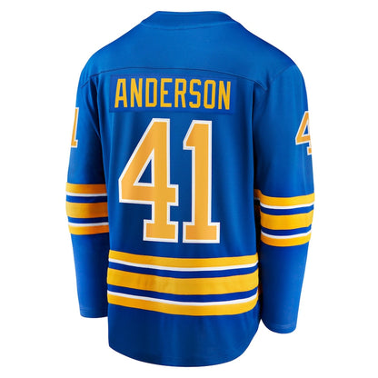 B.Sabres #41 Craig Anderson Fanatics Branded Home Breakaway Player Jersey Royal Stitched American Hockey Jersey UNEC