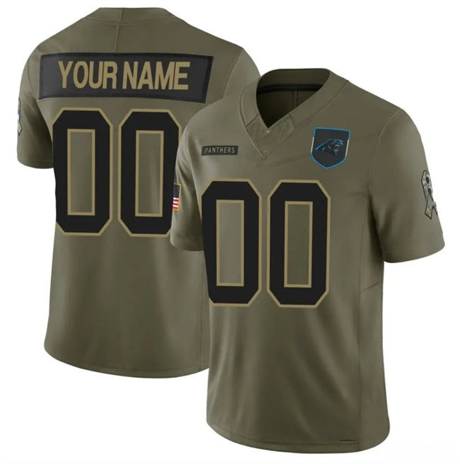Custom C.Panthers Active Player Olive 2025 F.U.S.E. Salute to Service Limited Stitched Football Jersey