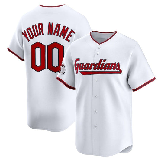 Custom Cleveland Guardians Home Limited Jersey - White Stitched Baseball Jerseys