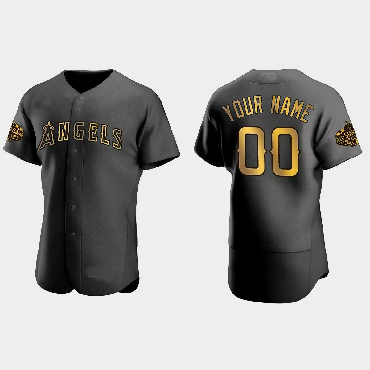 Custom Los Angeles Angels 2022 All-Star Game Authentic Jersey ¨C Black Stitched Baseball Jerseys