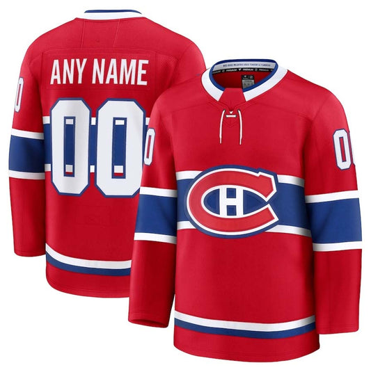 Custom M.Canadiens Fanatics Home Premium Jersey - Red Stitched American Hockey Jersey UNEC
