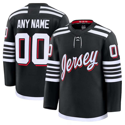 Custom NJ.Devils Fanatics Alternate Premium Jersey - Black Stitched American Hockey Jersey UNEC