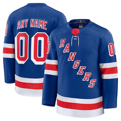 Custom NY.Rangers Fanatics Home Premium Jersey - Royal Stitched American Hockey Jersey UNEC
