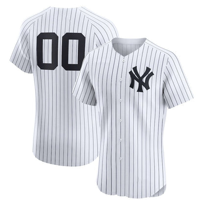 Custom New York Yankees Home Elite Jersey ¨C White Stitched Baseball Jersey