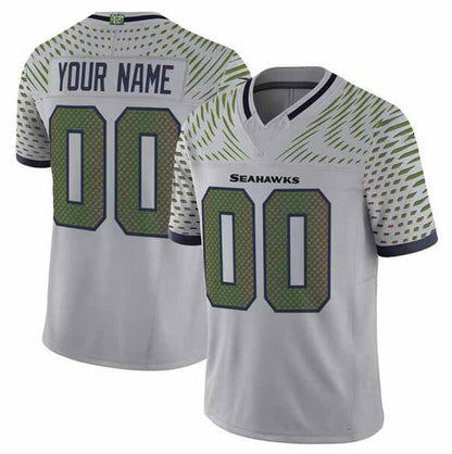 Custom S.Seahawks Active Player Gray 2025 F.U.S.E. Rivalries Vapor Untouchable Limited Stitched Football Jersey-CustomName