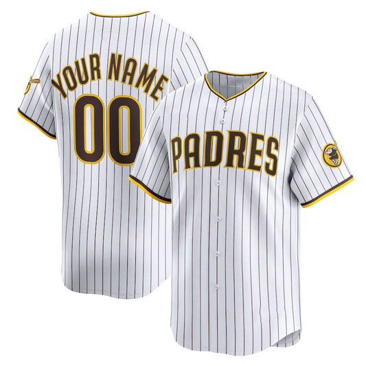 Custom San Diego Padres Home Limited Jersey ¨C White Stitched Baseball Jersey