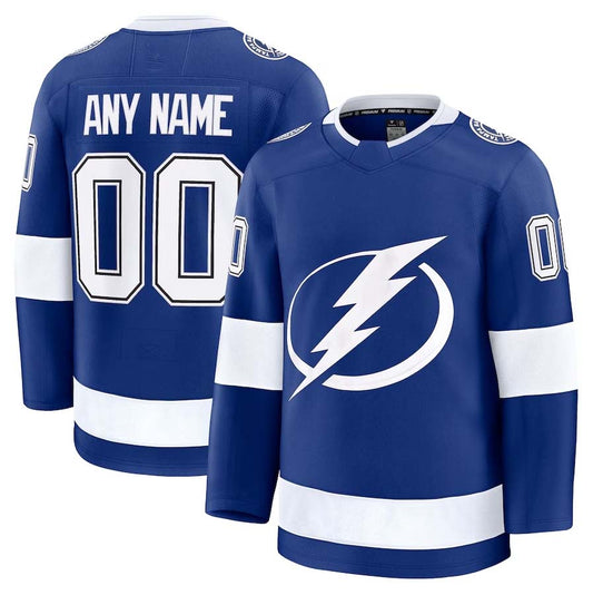 Custom TB.Lightning Fanatics Home Premium Jersey - Blue Stitched American Hockey Jersey UNEC