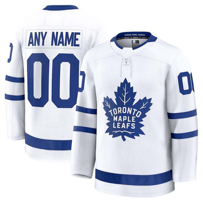 Custom T.Maple Leafs Fanatics Away Premium Jersey - White Stitched American Hockey Jersey UNEC