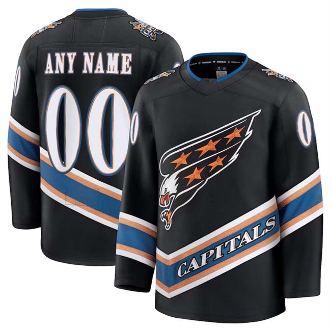 Custom W.Capitals Active Player Black 2024-25 Alternate Stitched American Hockey Jersey UNEC