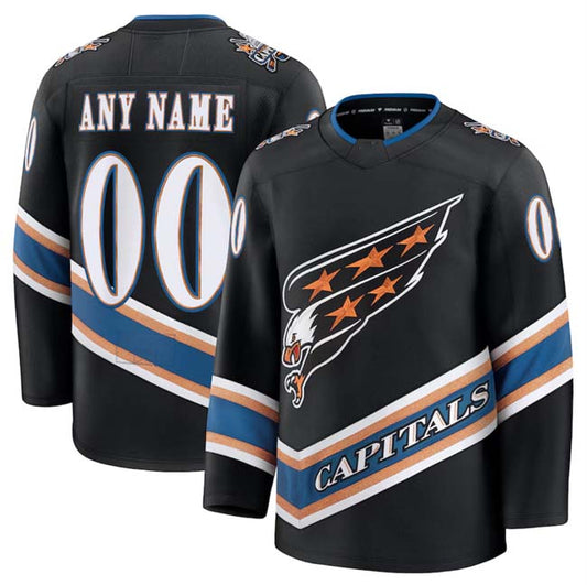 Custom W.Capitals Active Player Black 2024-25 Alternate Stitched American Hockey Jersey UNEC