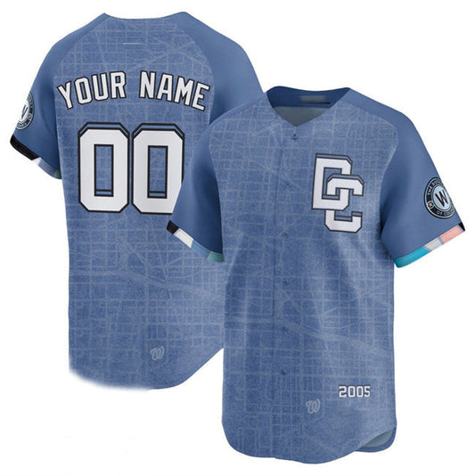 Custom Washington Nationals ACTIVE PLAYER Blue 2025 City Connect Limited Stitched Baseball Jersey