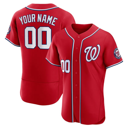 Custom Washington Nationals Scarlet Flex Base Stitched Baseball Jersey
