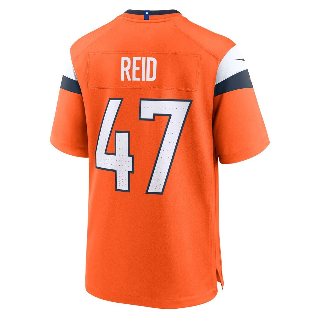 D.Broncos #47 Karene Reid Orange Team Game American Football Jersey