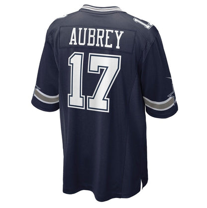 D.Cowboys #17 Brandon Aubrey Navy Team Game American Football Jerseys