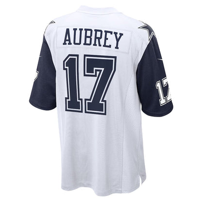 D.Cowboys #17 Brandon Aubrey White Alternate Game American Football Jerseys