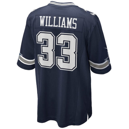 D.Cowboys #33 Javonte Williams Navy Team Game American Football Jersey