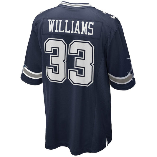 D.Cowboys #33 Javonte Williams Navy Team Game American Football Jersey