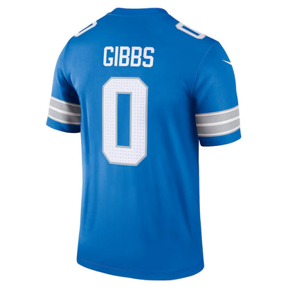 D.Lions #0 Jahmyr Gibbs Blue Team Legend American Football Jerseys