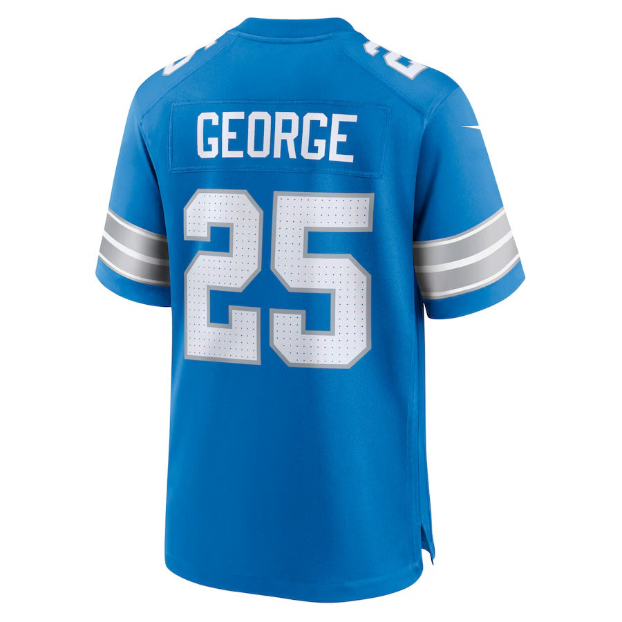 D.Lions #25 Allan George Blue Team Game American Football Jersey