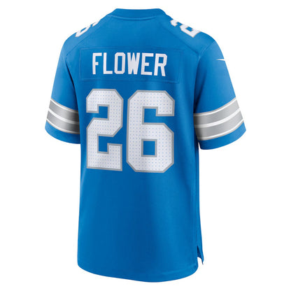 D.Lions #26 Tre Flowers Blue Team Game American Football Jersey