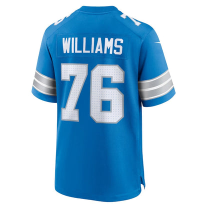 D.Lions #76 Raequan Williams Blue Team Game American Football Jerseys