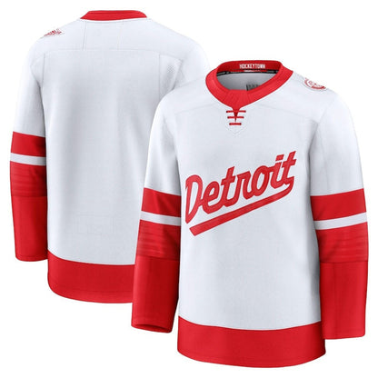 D.Red Wings Fanatics 2025 Stadium Series Premium Jersey - White Stitched American Hockey Jersey UNEC