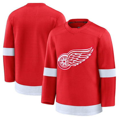 D.Red Wings Fanatics Home Premium Jersey - Red Stitched American Hockey Jersey UNEC