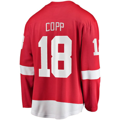 D.Red Wings #18 Andrew Copp Fanatics Home Breakaway Player Jersey - Red Stitched American Hockey Jersey UNEC