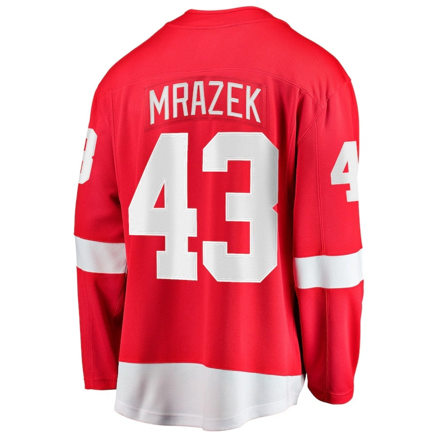D.Red Wings #43 Petr Mrazek Fanatics Home Breakaway Jersey - Red Stitched American Hockey Jersey UNEC