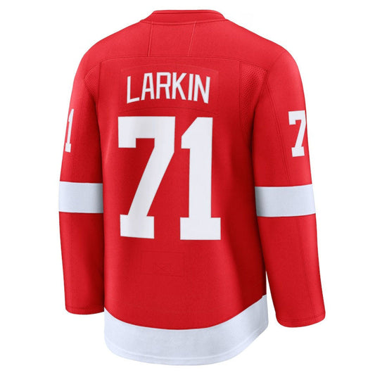 D.Red Wings #71 Dylan Larkin Fanatics Home Premium Jersey - Red Stitched American Hockey Jersey UNEC
