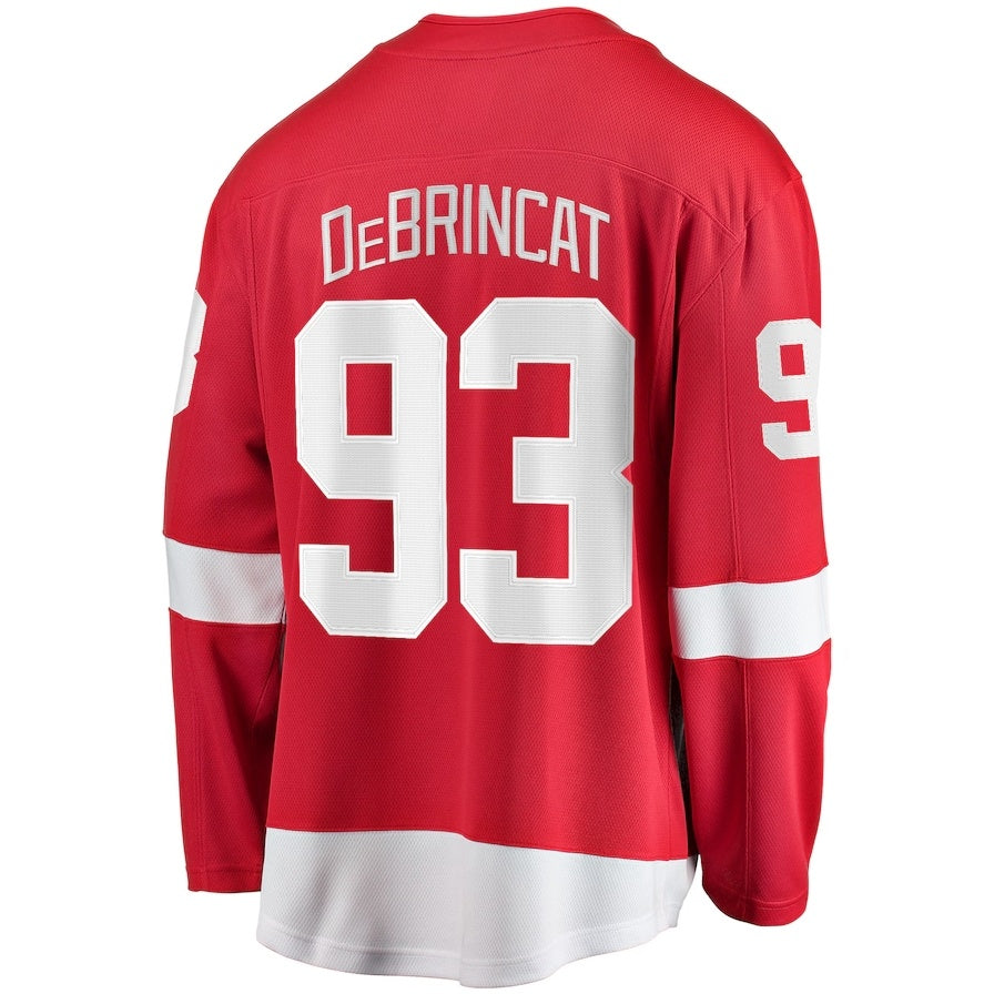 D.Red Wings #93 Alex DeBrincat Fanatics Home Premier Breakaway Player Jersey - Red Stitched American Hockey Jersey UNEC
