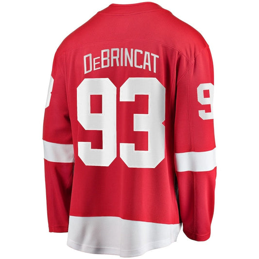 D.Red Wings #93 Alex DeBrincat Fanatics Home Premier Breakaway Player Jersey - Red Stitched American Hockey Jersey UNEC