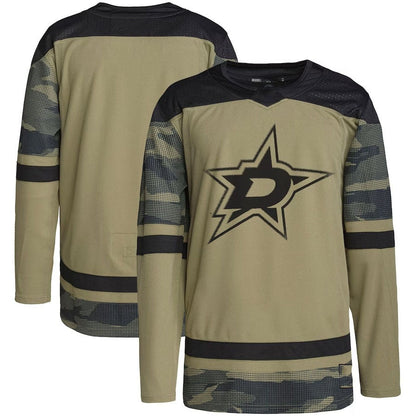 D.Stars Military Appreciation Team Authentic Practice Jersey - Camo Stitched American Hockey Jersey UNEC