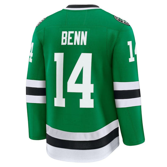 D.Stars #14 Jamie Benn Fanatics Home Premium Jersey - Kelly Green Stitched American Hockey Jersey UNEC