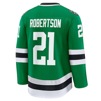 D.Stars #21 Jason Robertson Fanatics Home Premium Jersey - Kelly Green Stitched American Hockey Jersey UNEC