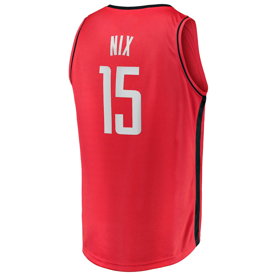 H.Rockets #15 Daishen Nix Fanatics Branded 2021-22 Fast Break Replica Jersey Icon Edition Red Stitched American Basketball Jersey UNEC