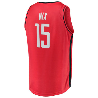 H.Rockets #15 Daishen Nix Fanatics Branded 2021-22 Fast Break Replica Jersey Icon Edition Red Stitched American Basketball Jersey UNEC
