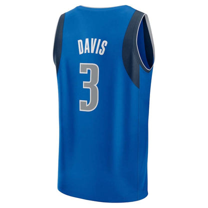 D.Mavericks #3 Anthony Davis Fanatics Royal Fast Break Replica Player Jersey - Icon Edition Stitched American Basketball Jersey UNEC