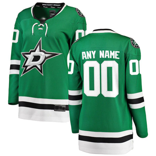 Custom D.Stars Fanatics Branded Home Breakaway Jersey Green Stitched American Hockey Jersey UNEC