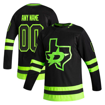 Custom D.Stars Fanatics Branded Home Breakaway Jersey Green Stitched American Hockey Jersey UNEC