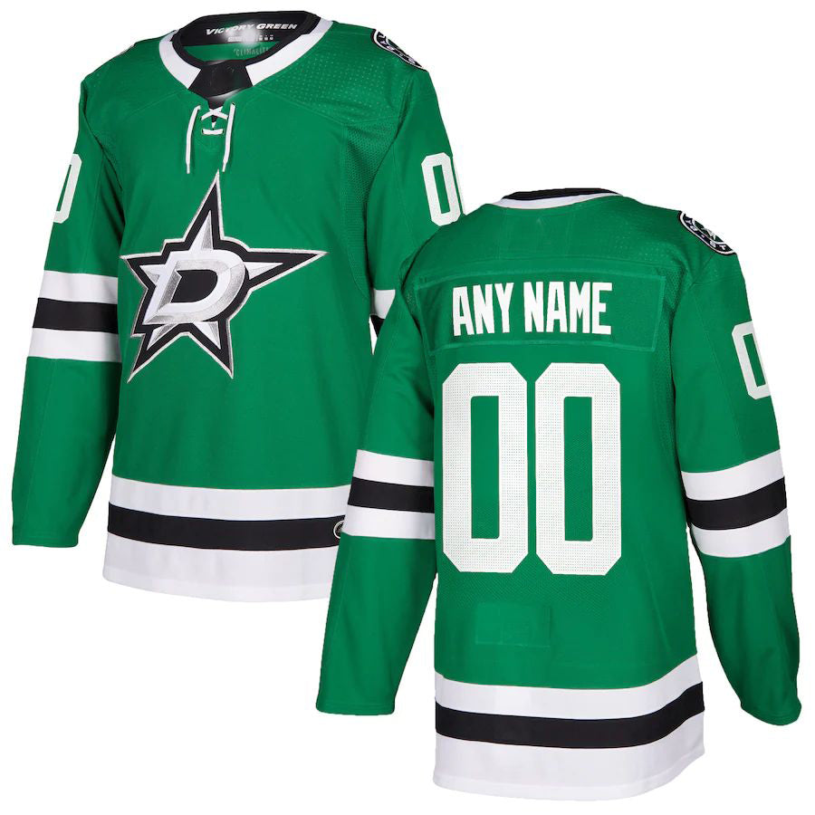 Custom D.Stars Authentic Jersey Kelly Green Stitched American Hockey Jersey UNEC