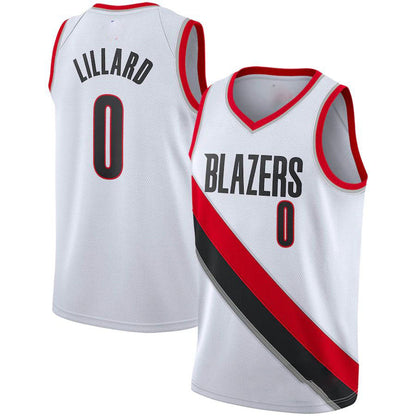 P.Trail Blazers #0 Damian Lillard 2020-21 Swingman Player Jersey  Association Edition White Stitched American Basketball Jersey UNEC