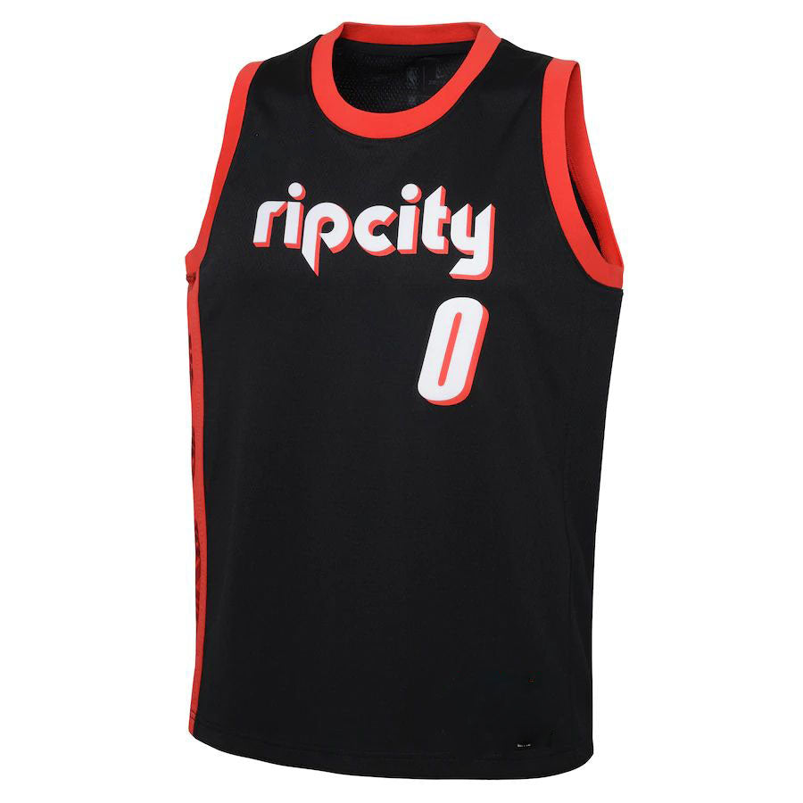 P.Trail Blazers #0 Damian Lillard 2021-22 Swingman Jersey City Edition Black Stitched American Basketball Jersey UNEC