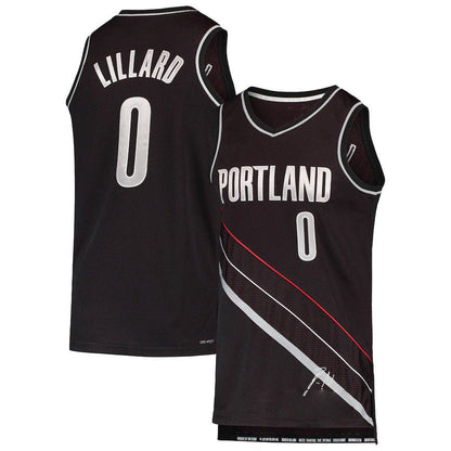 P.Trail Blazers #0 Damian Lillard Select Series Rookie of the Year Swingman Team Jersey  Black Stitched American Basketball Jersey UNEC