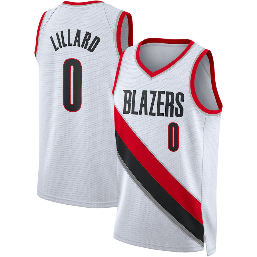 P.Trail Blazers #0 Damian Lillard Unisex 2022-23 Swingman Jersey Association Edition White Stitched American Basketball Jersey UNEC