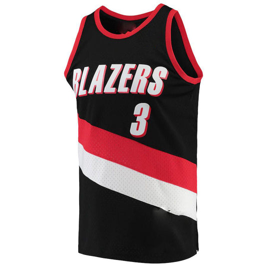 P.Trail Blazers #3 Damon Stoudamire Mitchell & Ness Hardwood Classics Swingman Jersey Black Stitched American Basketball Jersey UNEC