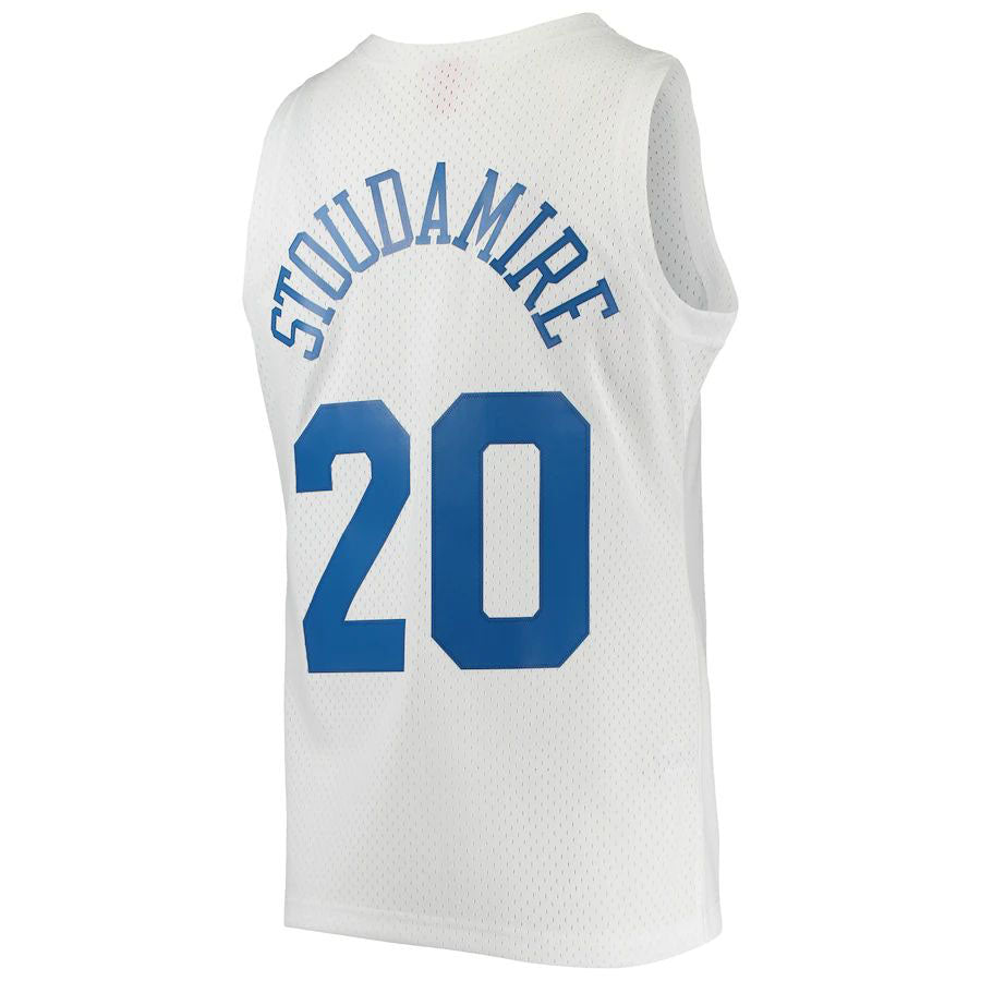T.Raptors #20 Damon Stoudamire Mitchell & Ness 1996-97 Hardwood Classics Swingman Jersey White Stitched American Basketball Jersey UNEC