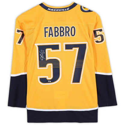 N.Predators #57 Dante Fabbro Fanatics Authentic Autographed  Gold Stitched American Hockey Jersey UNEC